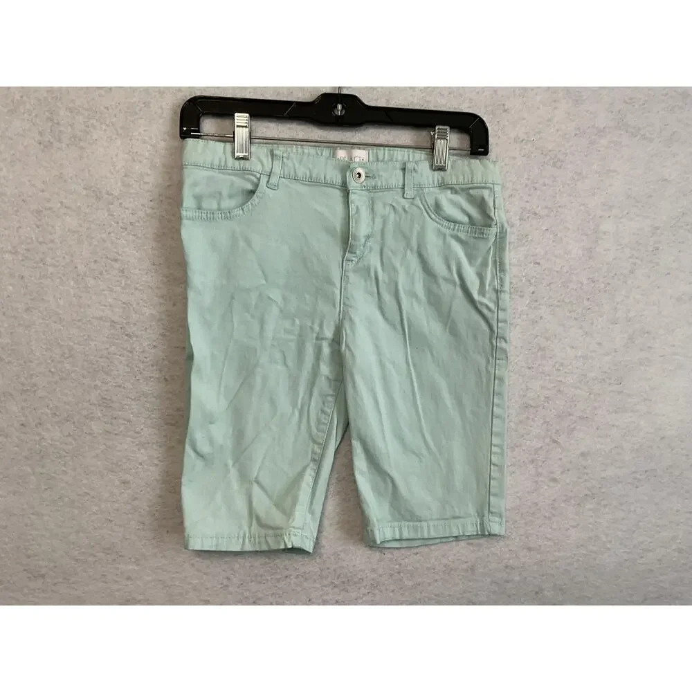 The‎ Children's Place Shorts Girls 14 Green Twill Bermuda Adjustable Waist